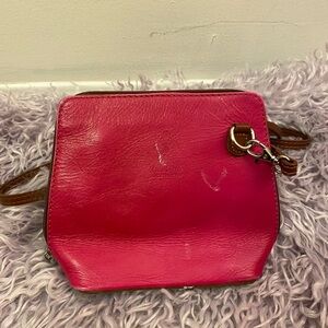 Stylish Pink Leather Crossbody Bag